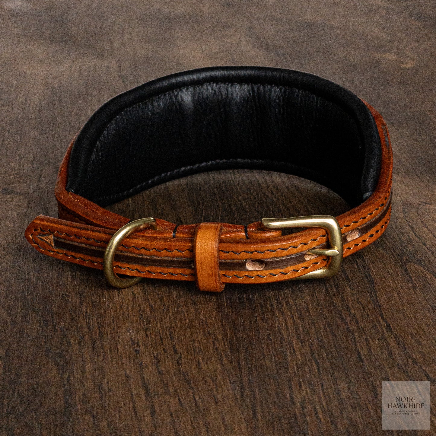 Hand tooled personalized leather dog collar with name – Noir Hawkhide